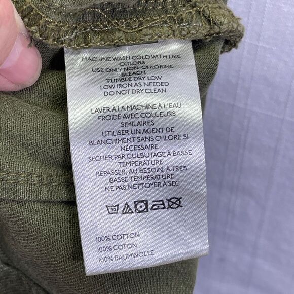 We The Free Olive Green Cotton Palmer Cuffed Wide Leg Jeans Dark Wash Size 28 - Picture 9 of 10